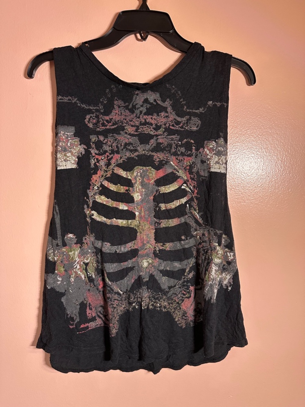 Alt Grunge Black Graphic Ribcage Tank Top - Women's